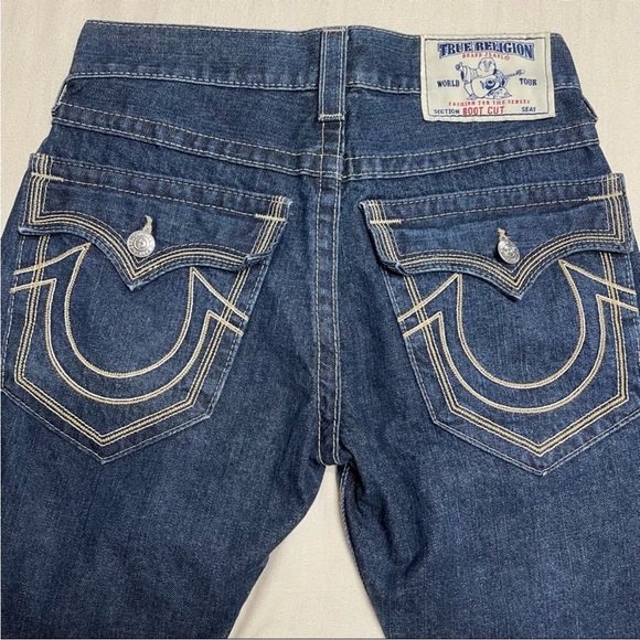 Men's True Religion Dark Wash Bootcut Jeans - Picture 3 of 10